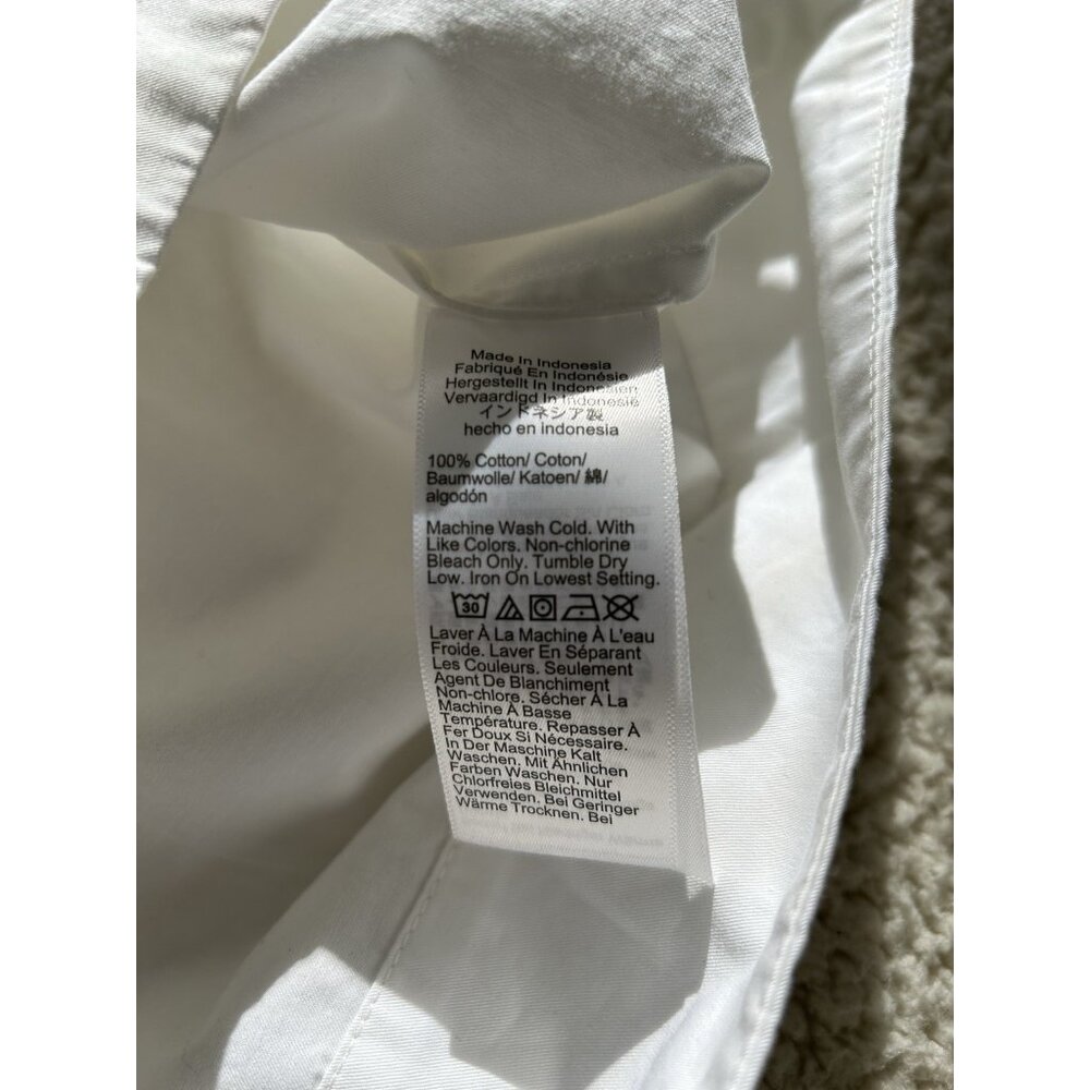 Madewell $98 Womens Short Sleeve Poplin Lace Up Top in White Size S #NW070 - Picture 8 of 12